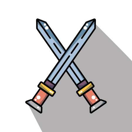 swords medieval element army in crossのイラスト素材