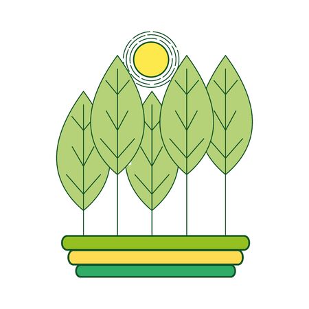 Natural trees ecology with spring seasonのイラスト素材