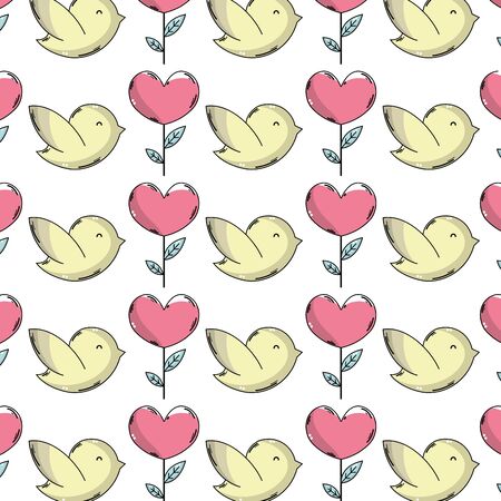 A dove and heart plant with leaves donation symbol background illustration.のイラスト素材