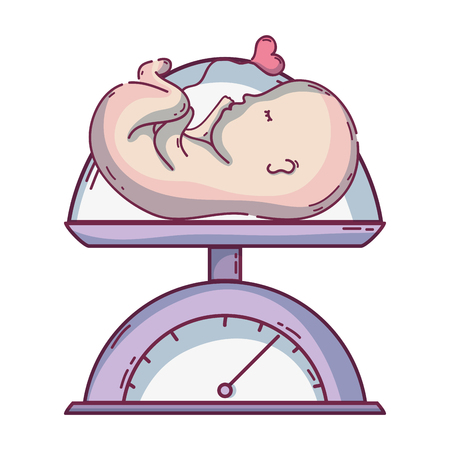 baby weight machine and medical processのイラスト素材