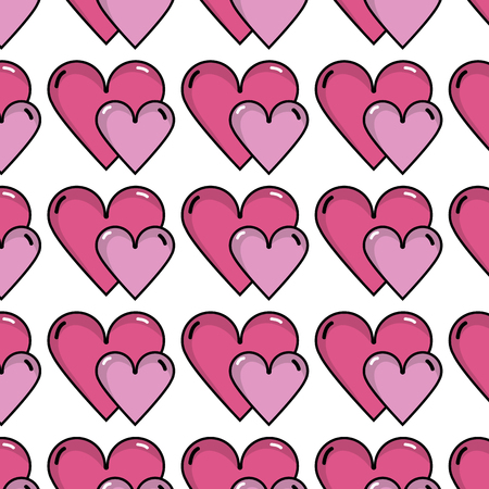 nice romantic hearts decoration background design vector illustrationのイラスト素材