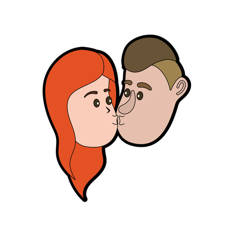 avatar couple face kissing with hairstyle designのイラスト素材