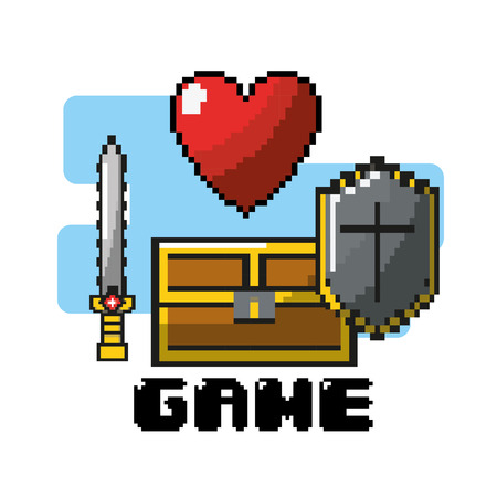 electronic videogame with graphic design characterのイラスト素材