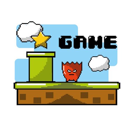 electronic videogame with graphic design characterのイラスト素材