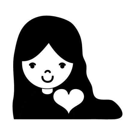 Girl with hairstyle and clothesのイラスト素材
