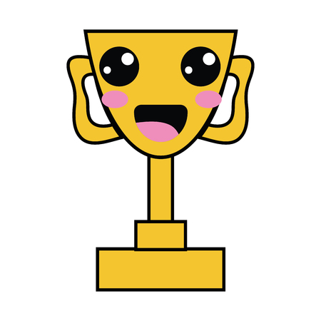 kawaii cute happy prize cupのイラスト素材