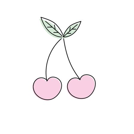 delicious cherry organic fruit nutritionのイラスト素材