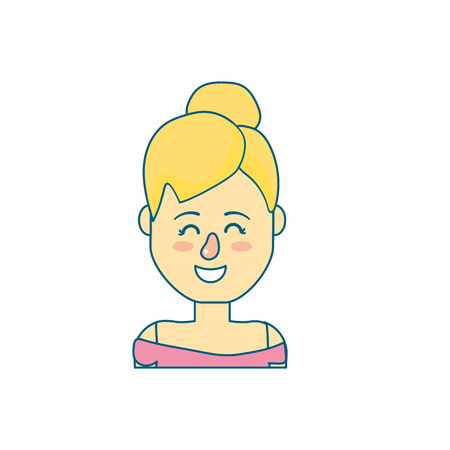 beauty woman with hairstyle design and blouseのイラスト素材