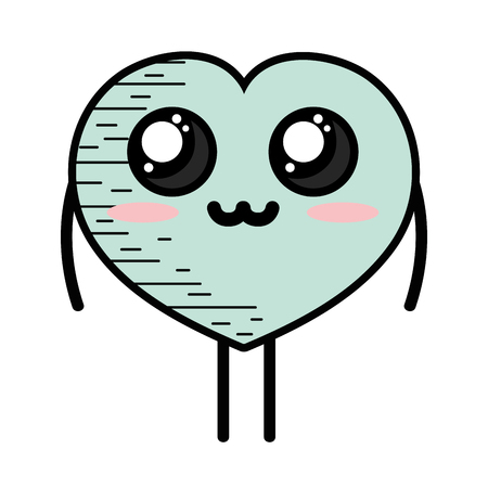 kawaii cute tender heart loveのイラスト素材