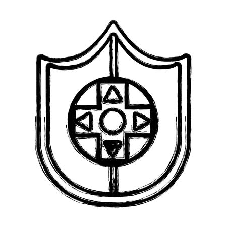 figure videogame symbol to play and videogame technologyのイラスト素材