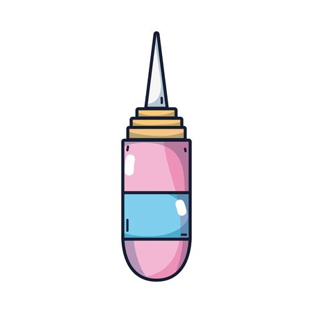 Medical bottle drops with medicine tool, healthcare assistance, cartoon illustrationのイラスト素材