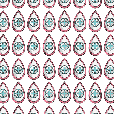 Pattern of blood drop for medical donation symbol seamless backgroundのイラスト素材