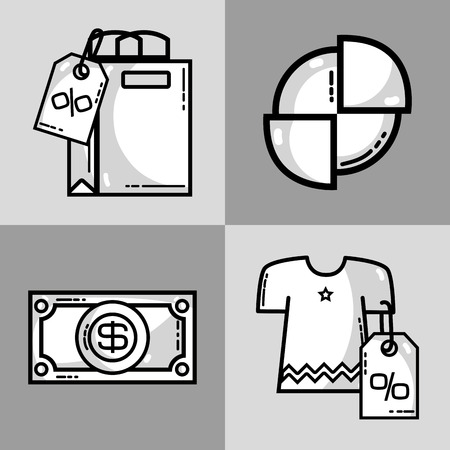 set marketing information with statistics strategyのイラスト素材