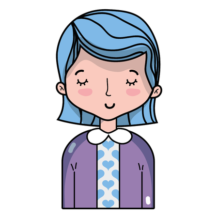 beauty woman with hairstyle desiand and blouseのイラスト素材