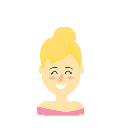 beauty woman with hairstyle design and blouseのイラスト素材