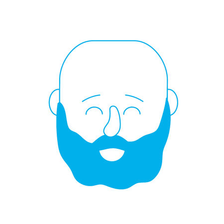 silhouette avatar man head with hairstyle designのイラスト素材