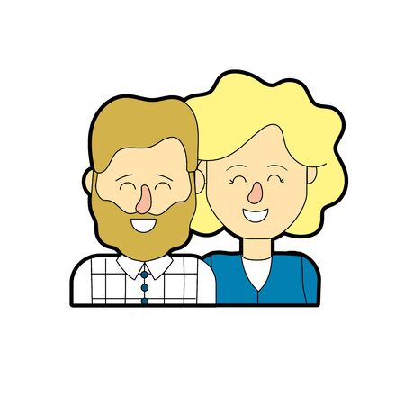 A nice couple with hairstyle design vector illustration.のイラスト素材