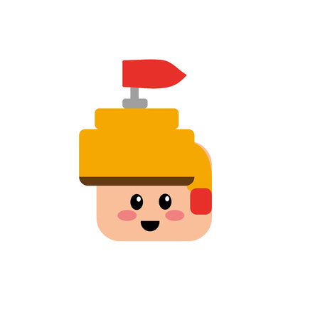 warrior head character to video game technology play vector illustrationのイラスト素材