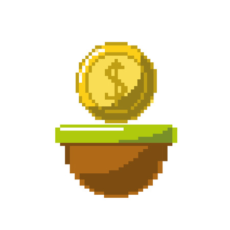 coin digital money in the platform game console vector illustrationのイラスト素材