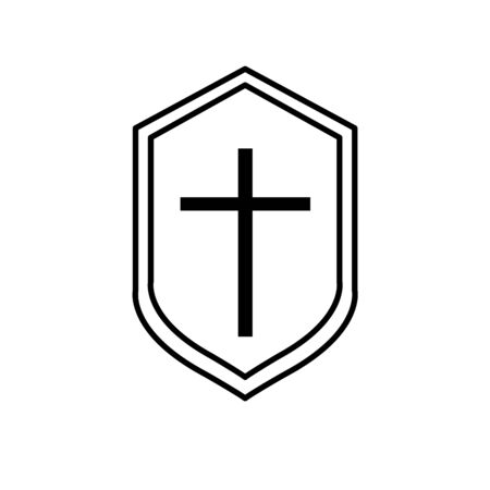 line video game shield protection element iconのイラスト素材