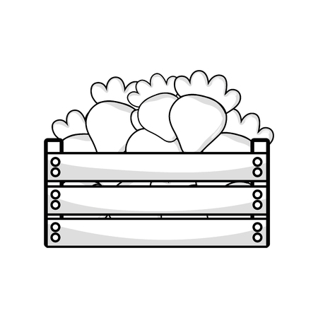 Outline of a delicious strawberries fruits inside basketのイラスト素材