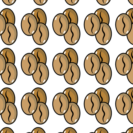 fresh coffee grains with caffeine backgroundのイラスト素材