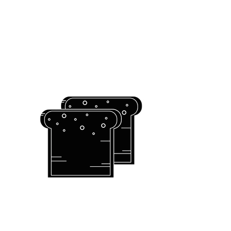 contour tasty and fresh slice breadのイラスト素材