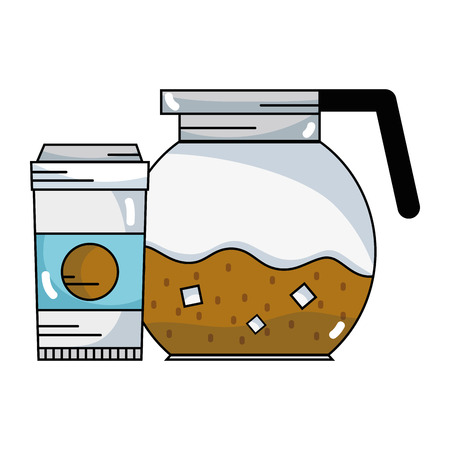 delicious coffee plastic cup and jarのイラスト素材