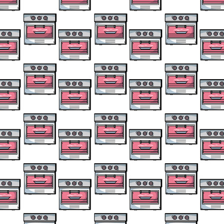 technology oven electric kitchen utensil backgroundのイラスト素材