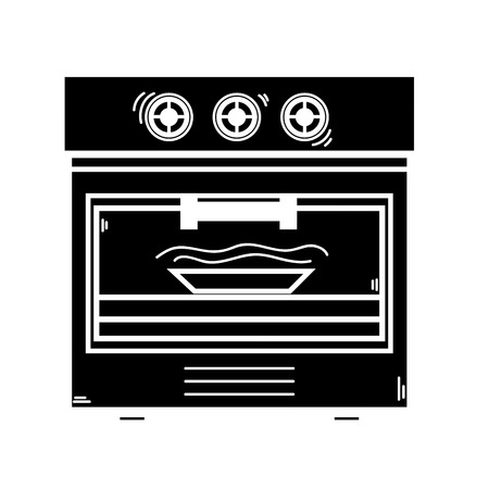 contour technology oven electric kitchen utensil vector illustrationのイラスト素材