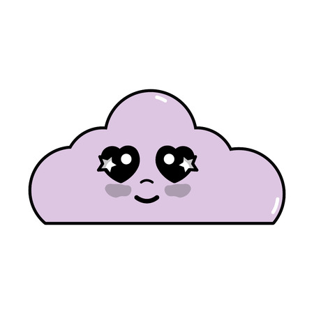 Cute happy cloud weather vector illustrationのイラスト素材