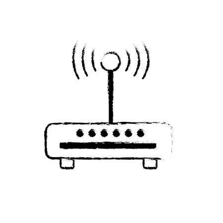 Figure router wireless internet connection network technology vector illustration.のイラスト素材