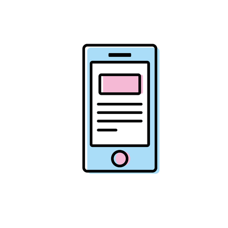 Smartphone with business digital document vector illustrationのイラスト素材