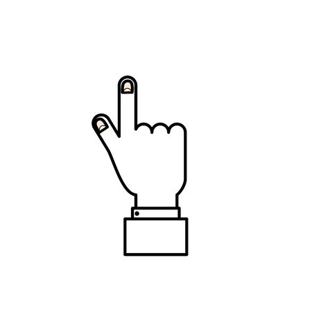 line businessman hand with finger and nails vector illustrationのイラスト素材
