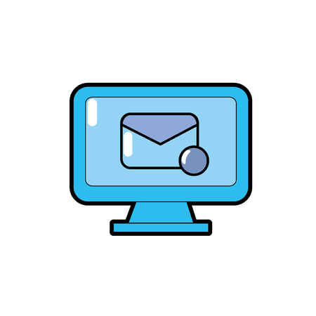 computer technology with e-mail electronic message vector illustrationのイラスト素材