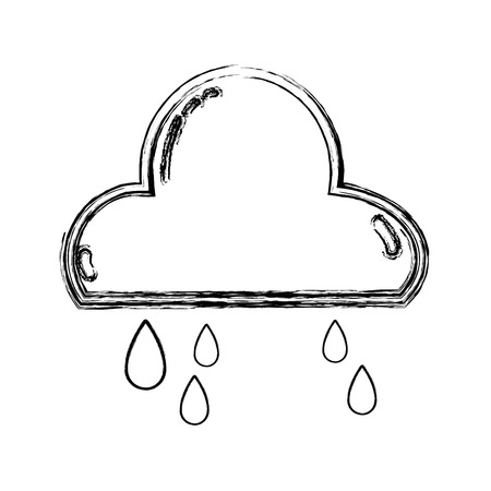 Figure nice cloud raining weather in the sky vector illustration.のイラスト素材