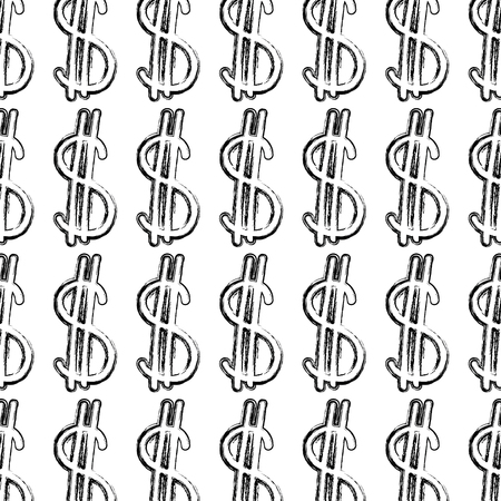 Figure dollar sign to economy commerce vector illustration.のイラスト素材