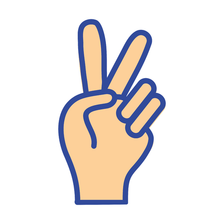 nice hand with peace and love symbol vector illustrationのイラスト素材
