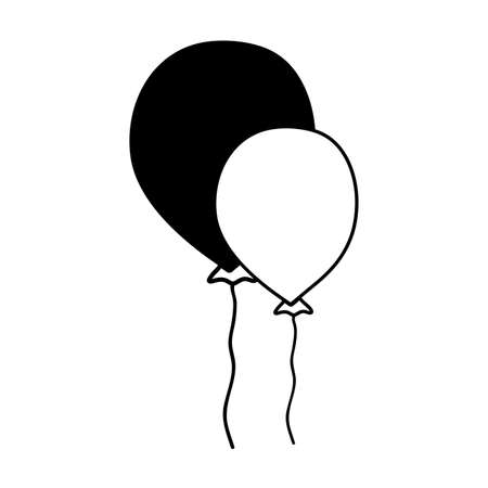 contour nice balloons object to decoration design vector illustrationのイラスト素材