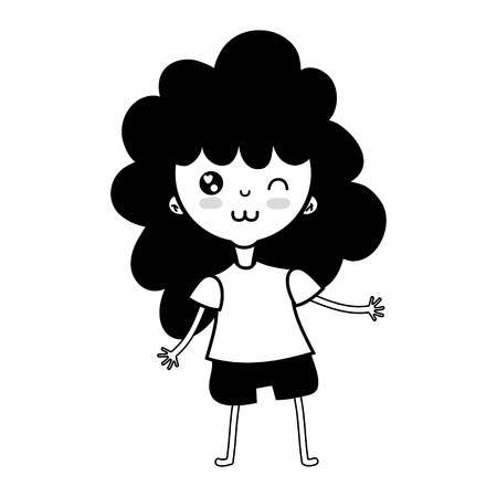 beauty girl with clothes and hairstyle design vector illustrationのイラスト素材