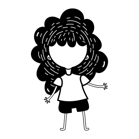 beauty girl with clothes and hairstyle design vector illustrationのイラスト素材