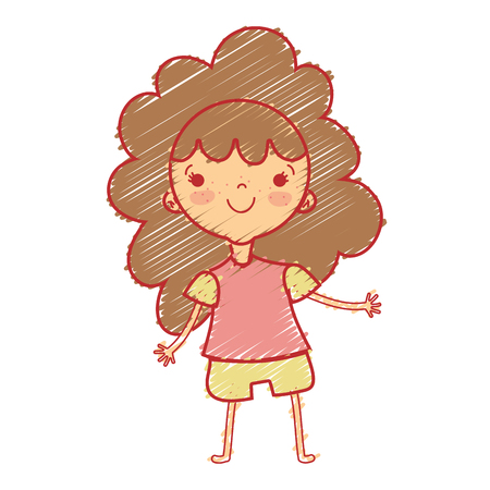 beauty girl with clothes and hairstyle design vector illustrationのイラスト素材