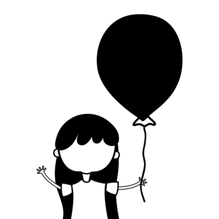 beauty girl with balloon design in the hand vector illustrationのイラスト素材