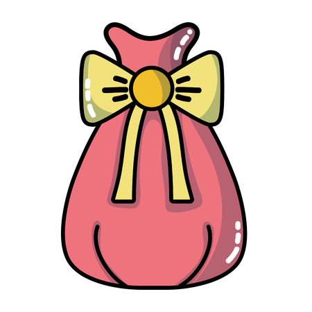 santa claus bag with robbon design vector illustrationのイラスト素材