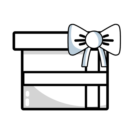 line nice present gift to merry christmas celebration vector illustrationのイラスト素材