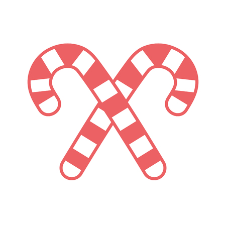 silhouette sweet walking stick merry christmas design vector illustrationのイラスト素材