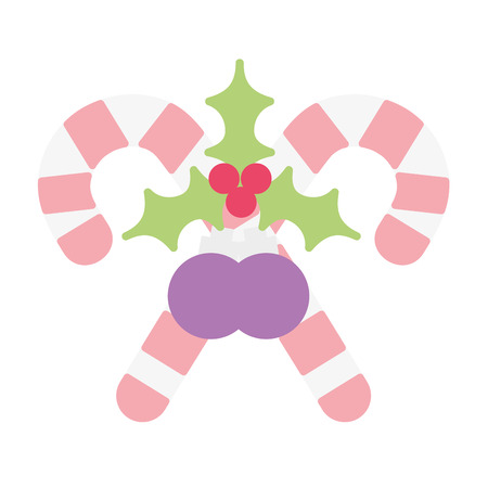 sweet walking stick with balls christmas decoration vector illustrationのイラスト素材