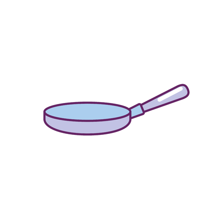 Frying pan kitchen utensil object to cuisine vector illustrationのイラスト素材