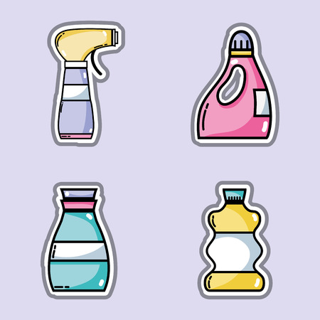 set laundry equipment to clean the clothes vector illustrationのイラスト素材