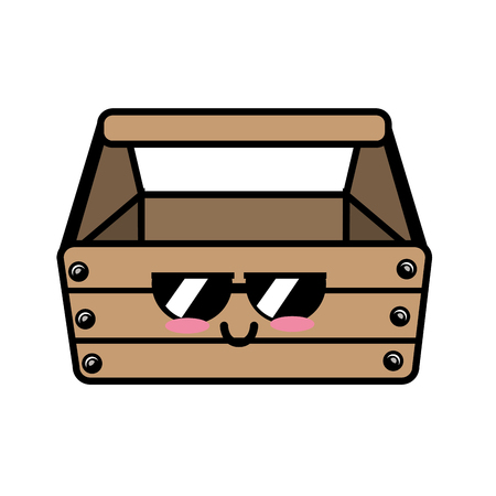 kawaii cute funny tool boxのイラスト素材